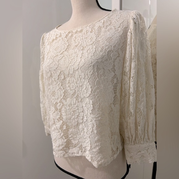 Ivory Beaded Corded Lace Zara Cf main image 1